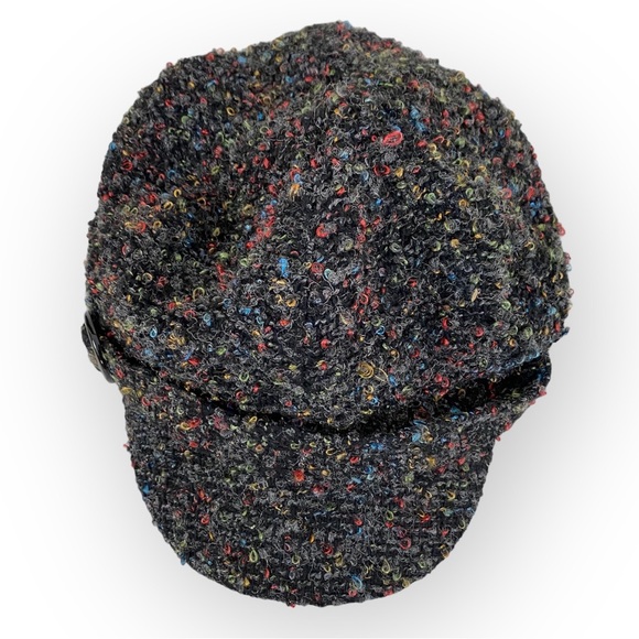 Scala Tweed Cap Hat Cadet Military Y2K Multicolor - Picture 2 of 5
